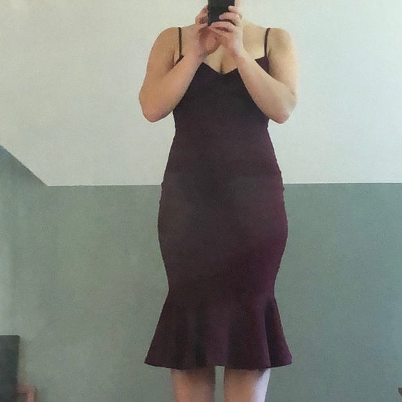 Burgundy wiggle dress mermaid dress F21 - Picture 6 of 7